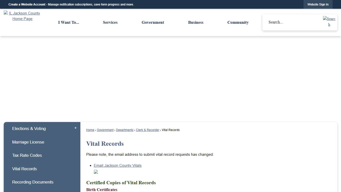 Vital Records | Jackson County, IL